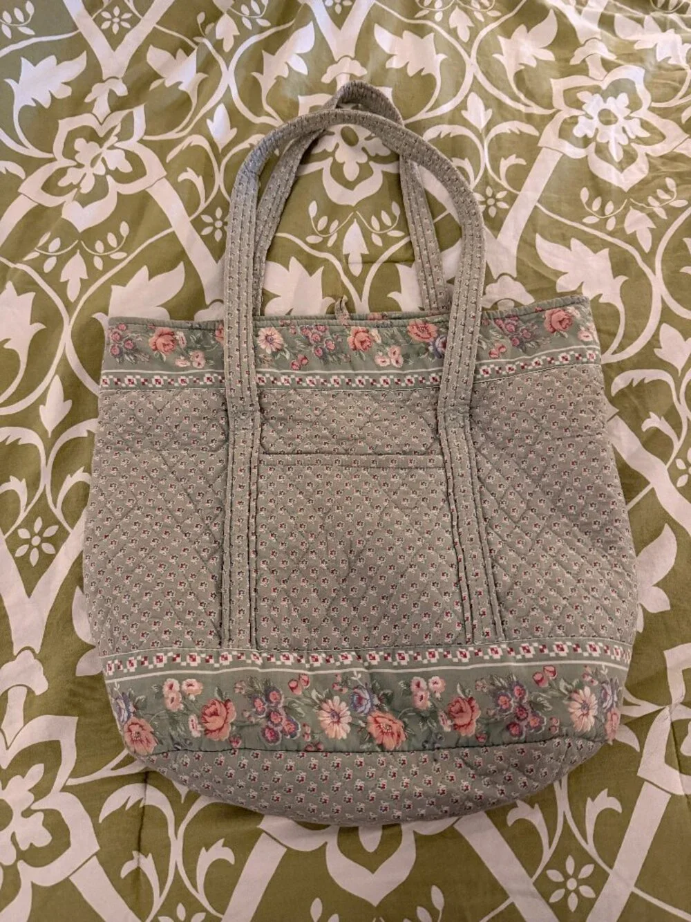 Vintage Mist Green Vera Bradley Tote - Picture 1 of 3